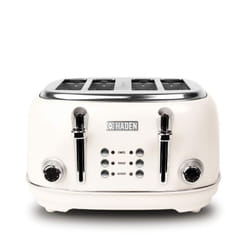 Haden Heritage White Toaster 4 slice - Variable Browning Control Toaster - Stainless Steel Housing - Reheat and Defrost Functions - 1370-1630W