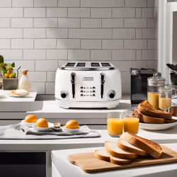 Haden Heritage White Toaster 4 slice - Variable Browning Control Toaster - Stainless Steel Housing - Reheat and Defrost Functions - 1370-1630W