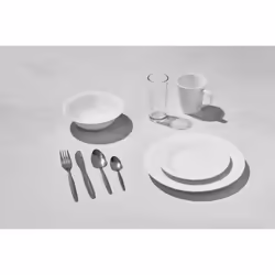 Porcelain Dinner Set & Stainless Steel Cutlery - 9 Piece Porcelain dinnerware Set - Microwave/Dishwasher Safe - AB Grade Porcelain - Easy to Clean -