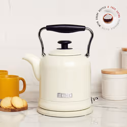 Haden Highclere Cordless Kettle - Traditional Electric Fast Boil Kettle, 3000W, 1.5 Litre, Cream - SF095