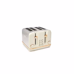 Haden Salcombe Toaster - Electric Stainless-Steel Toaster with Reheat and Defrost Functions - Four Slice, 1900-2300W, Cream & ...