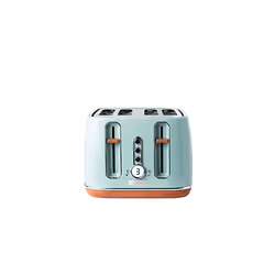 Haden Dorchester Toaster Modern LCD Display Digital Four Slice Toaster With Wood Effect Finish, Matt Sage Green cd58