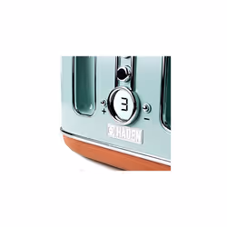Haden Dorchester Toaster  Modern LCD Display Digital Four Slice Toaster With Wood Effect Finish, Matt Sage Green cd58
