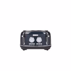 Jersey Steel Blue Toaster 4 Slice â Stainless Steel Retro Toaster - Variable Browning Control - Self Centering Function - R ...