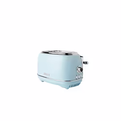 Haden Heritage Blue Toaster 2 Slice - Stainless Steel Housing - Retro Looking Toaster - Reheat, Cancel and Defrost Functions