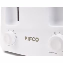 Pifco 4 Slice Toaster - Dual Control - Variable Browning Bread Toast Settings - 1400W White