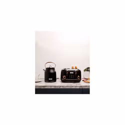 Haden Heritage Black & Copper Cordless Kettle - Traditional Electric Fast Boil Kettle - 3000W, 1.7 Litre