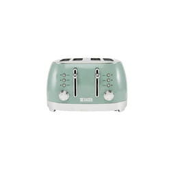Bristol Green 4 Slice Toaster - Extra Wide Slots, Dual Browning Control, Stainless Steel Housing with Sage Green Finish, For All Toast Preferences,