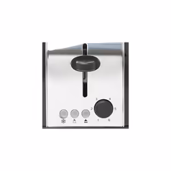 Iver Black Toaster 2 Slice - Compact Design with 6 Browning Settings & Anti-Jam Function - 2 Slice Toaster Wide Slot - Easy to Clean with Removable