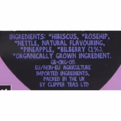 Clipper Organic Infusion Wild Berry Enveloped 250 Teabags 625 G