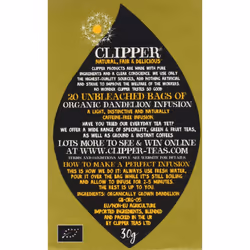 Clipper Organic Dandelion Infusion 20 Bags (Pack of 6, Total 120 Teabags)