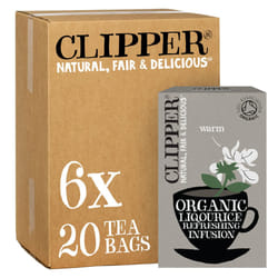 Organic Liquorice Tea Bags | 120 Infusion Liquorice Root Teabag Sachets (6 x Boxes of 20) | Bulk Buy for Home & Catering | Caffeine-Free Herbal Tea
