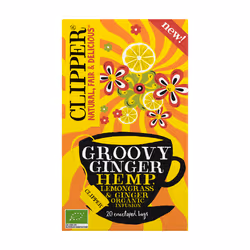 CLIPPER Groovy Ginger - Hemp, Lemongrass & Ginger 20's (Pack of 4)