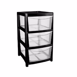 3 Tier Drawer Unit Small Black Storage Desktop Filing Unit A5 Paper