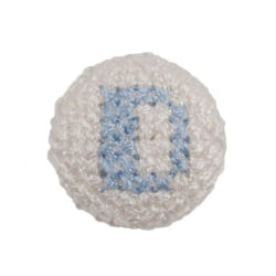Cross Stitch Alphabet Buttons  Light Blue on Ivory Letter D - each