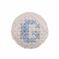 Cross Stitch Alphabet Buttons Light Blue on Ivory Letter G - each