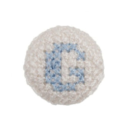 Cross Stitch Alphabet Buttons  Light Blue on Ivory Letter G - each