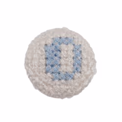 Cross Stitch Alphabet Buttons  Light Blue on Ivory Letter O - each
