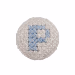Cross Stitch Alphabet Buttons  Light Blue on Ivory Letter P - each
