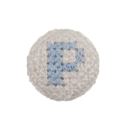 Cross Stitch Alphabet Buttons  Light Blue on Ivory Letter P - each