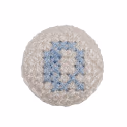 Cross Stitch Alphabet Buttons  Light Blue on Ivory Letter Q - each