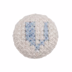 Cross Stitch Alphabet Buttons  Light Blue on Ivory Letter V - each