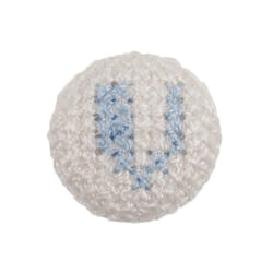 Cross Stitch Alphabet Buttons  Light Blue on Ivory Letter V - each