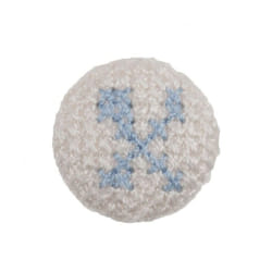 Cross Stitch Alphabet Buttons  Light Blue on Ivory Letter X - each