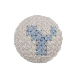 Cross Stitch Alphabet Buttons  Light Blue on Ivory Letter Y - each