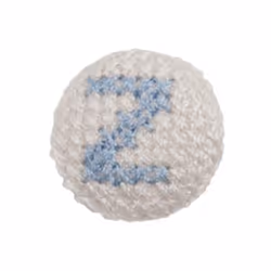 Cross Stitch Alphabet Buttons  Light Blue on Ivory Letter Z - each