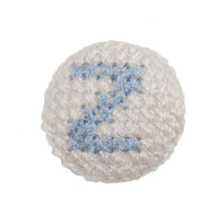 Cross Stitch Alphabet Buttons  Light Blue on Ivory Letter Z - each