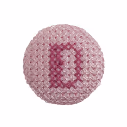Cross Stitch Alphabet Buttons Light Pink on Ivory Letter D - each