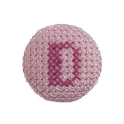 Cross Stitch Alphabet Buttons  Light Pink on Ivory Letter D - each