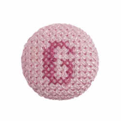 Cross Stitch Alphabet Buttons  Light Pink on Ivory Letter G - each