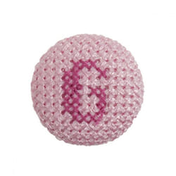 Cross Stitch Alphabet Buttons  Light Pink on Ivory Letter G - each