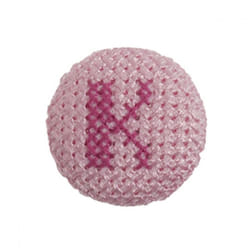 Cross Stitch Alphabet Buttons  Light Pink on Ivory Letter K - each