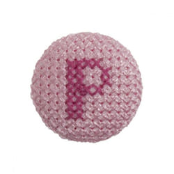 Cross Stitch Alphabet Buttons  Light Pink on Ivory Letter P - each
