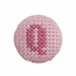 Cross Stitch Alphabet Buttons  Light Pink on Ivory Letter Q - each