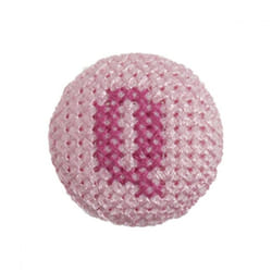 Cross Stitch Alphabet Buttons  Light Pink on Ivory Letter Q - each