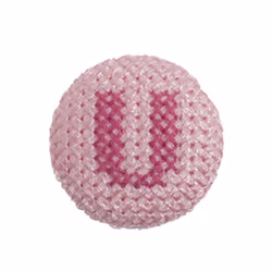 Cross Stitch Alphabet Buttons  Light Pink on Ivory Letter U - each