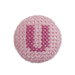 Cross Stitch Alphabet Buttons  Light Pink on Ivory Letter U - each