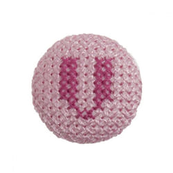 Cross Stitch Alphabet Buttons  Light Pink on Ivory Letter V - each