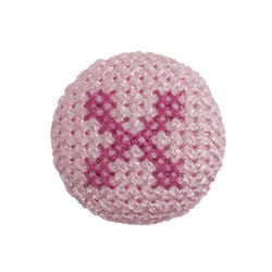 Cross Stitch Alphabet Buttons  Light Pink on Ivory Letter X - each