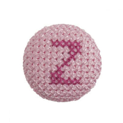Cross Stitch Alphabet Buttons  Light Pink on Ivory Letter Z - each