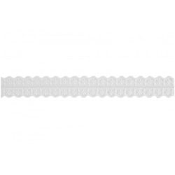 Minerva 25mm Nylon Lace Trim White - per metre
