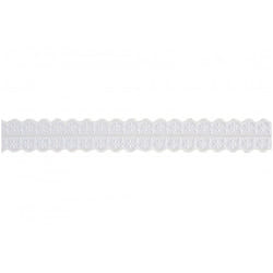 Minerva 25mm Nylon Lace Trim Cream - per metre