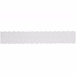 Minerva 38mm Nylon Lace Trim White - per metre