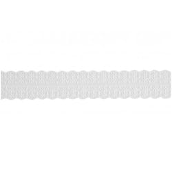 Minerva 38mm Nylon Lace Trim White - per metre