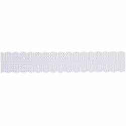 Minerva 38mm Nylon Lace Trim Cream - per metre