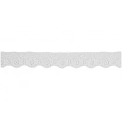 Minerva 30mm Nylon Lace Trim White - per metre